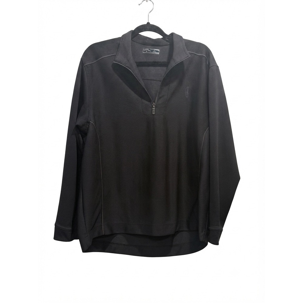Callaway‎ Mens Lincoln Logo Quarter Zip Pullover Black Golf Sweater Large